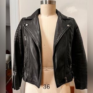 AllSaints 100% Lamb Leather Biker Jacket